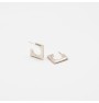Engraved square earrings
