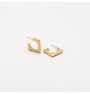 Engraved square earrings