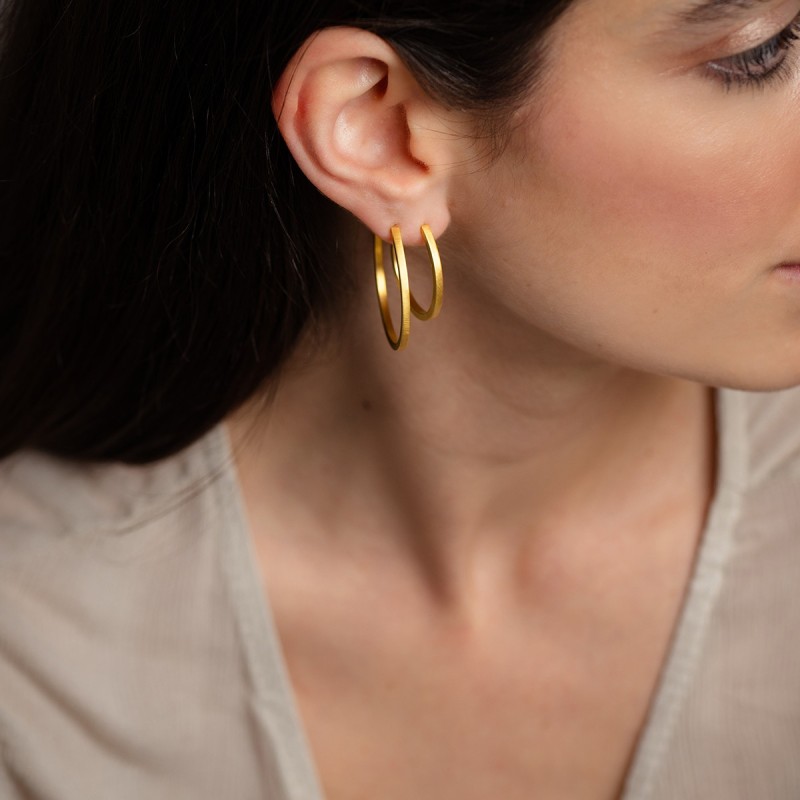 Square hoops earrings Medium