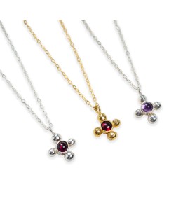 Cross with semi-precious stone