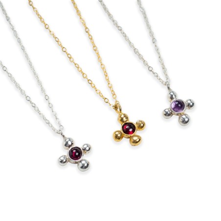 Cross with semi-precious stone