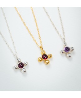 Cross with semi-precious stone