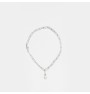 Chain ankle bracelet with pearl.